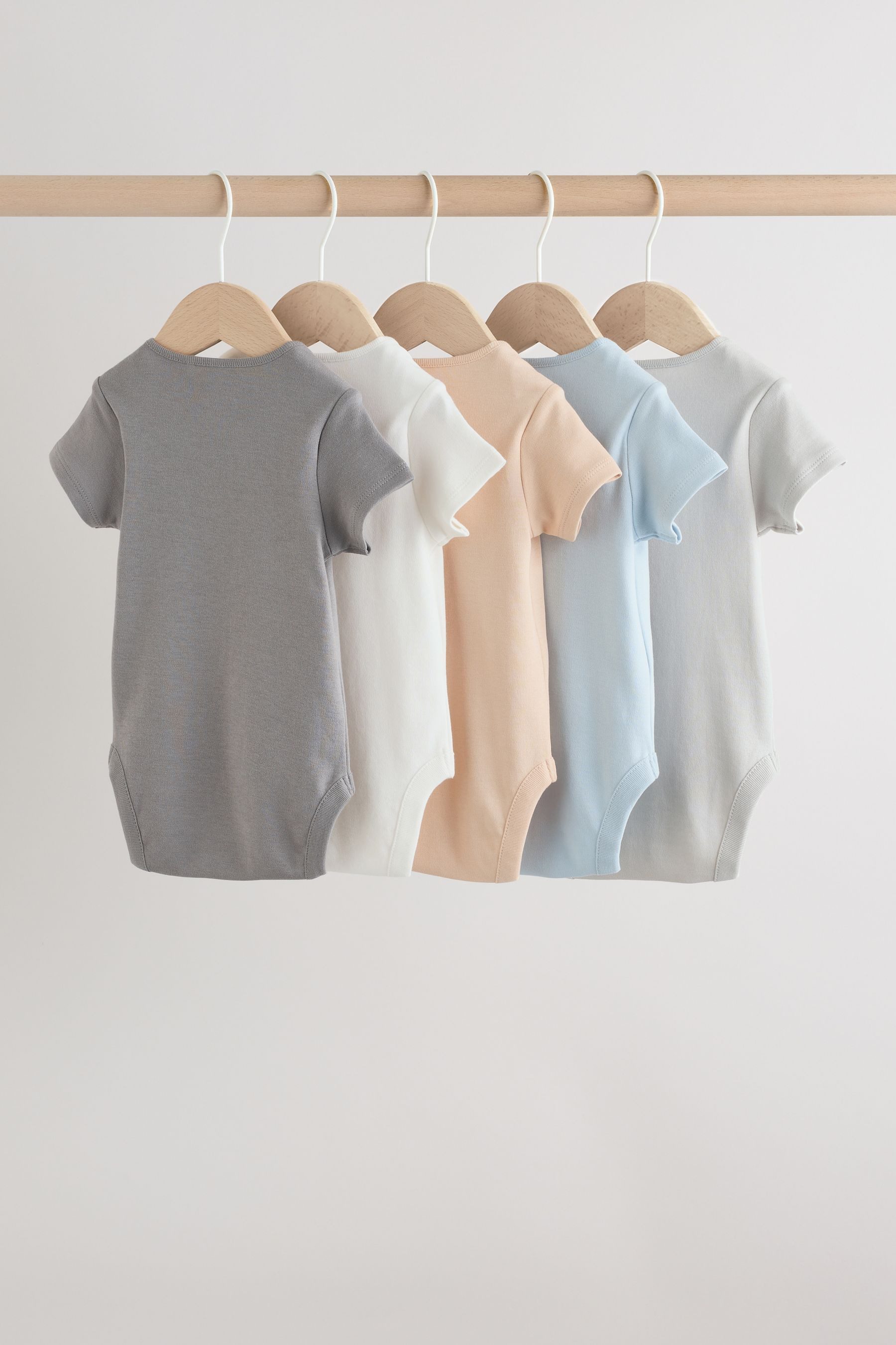 Next Kurzarmbody Kurzärmelige Babybodys im 5er-Pack (5-tlg)