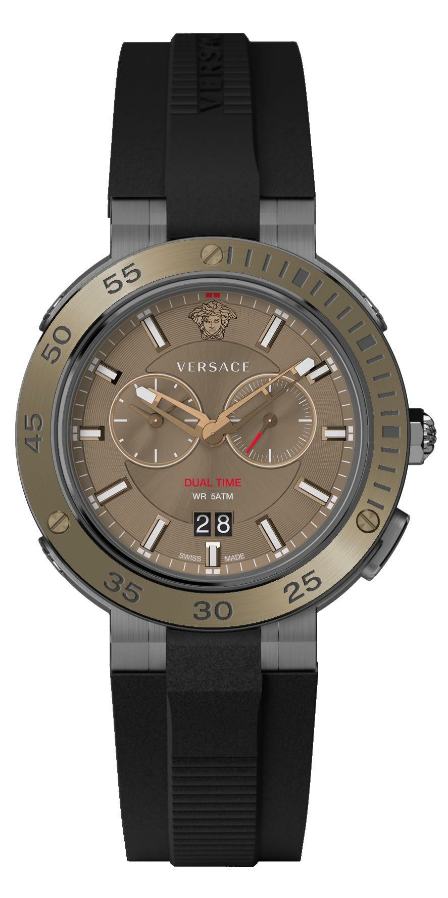 Versace Chronograph Chronograph für Herren, (1-tlg., Armbanduhr)
