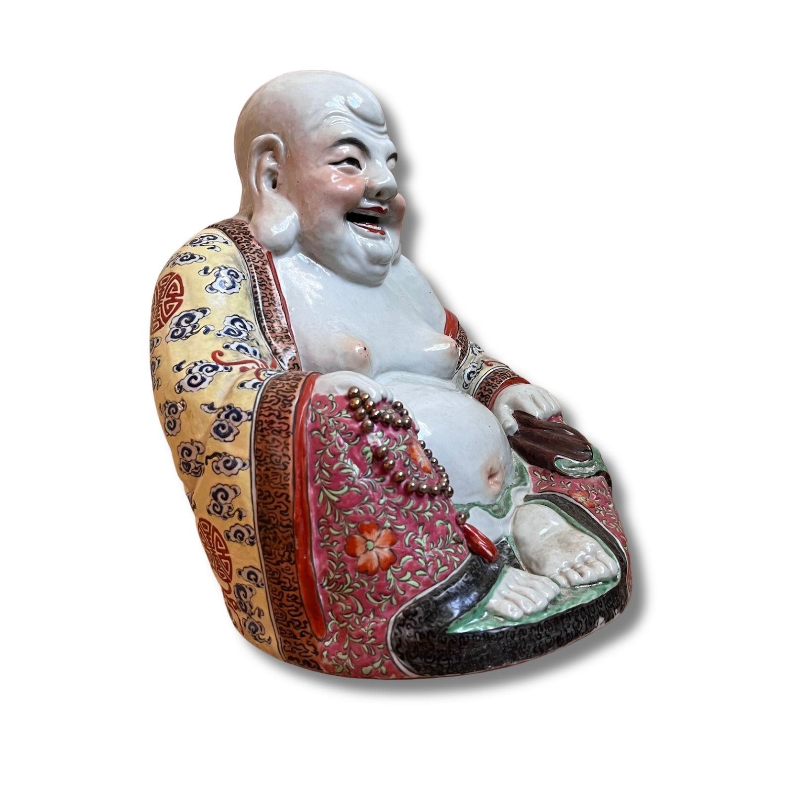 - Buddhafigur Porzellan 39cm Asien Figur Happy LifeStyle Buddha China