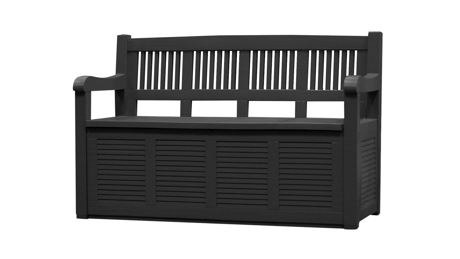 dynamic24 Auflagenbox Truhenbank, Garten Bank Gartentruhe Kissenbox Gartenbox anthrazit