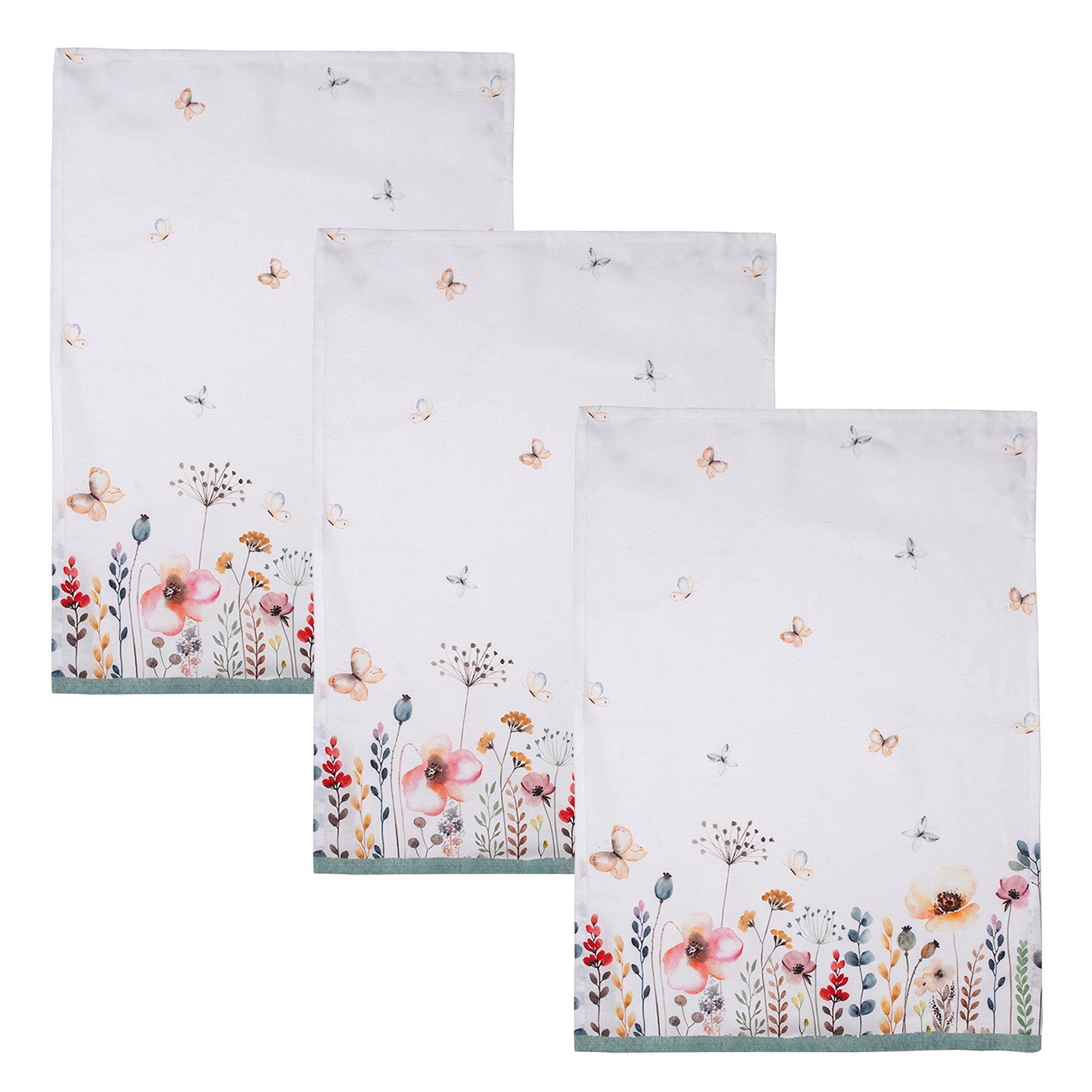 Clayre & Eef Geschirrtuch Flowerbomb, (Set, günstig online kaufen