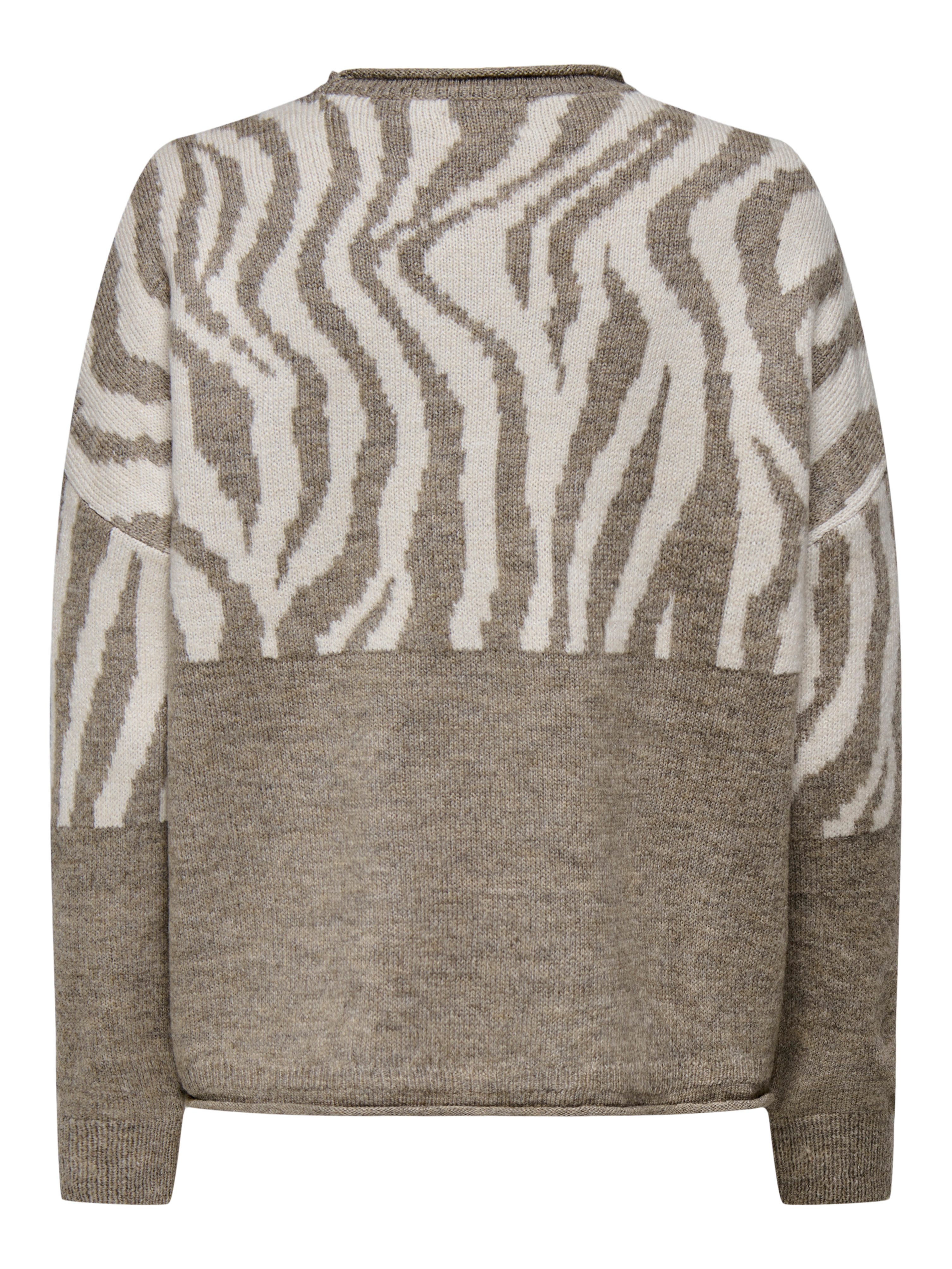 ONLY Rundhalspullover ONLJADE ANIMAL LS O-NECK NOOS KNT