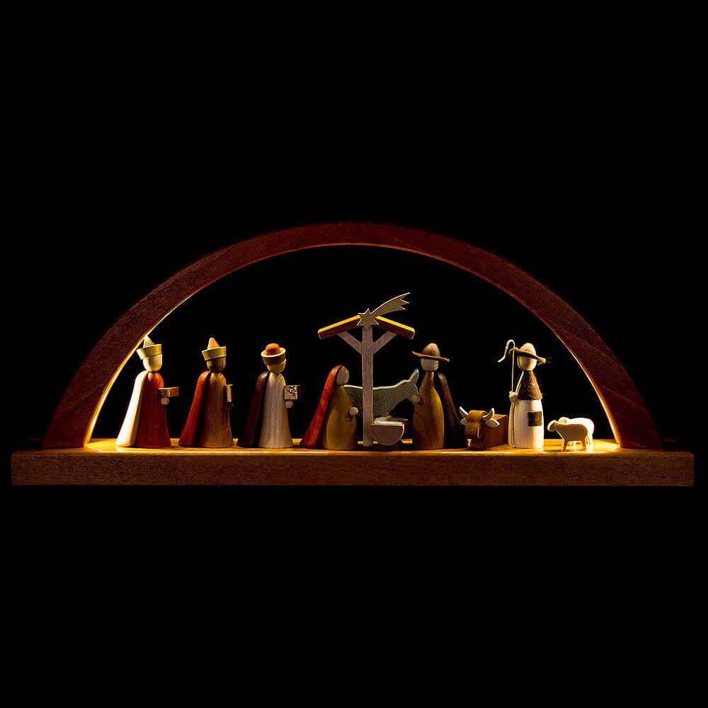 Erzgebirgische Volkskunst Richard Glässer GmbH Schwibbogen Schwibbogen Christi Geburt (40x16cm) von Richard Glässer