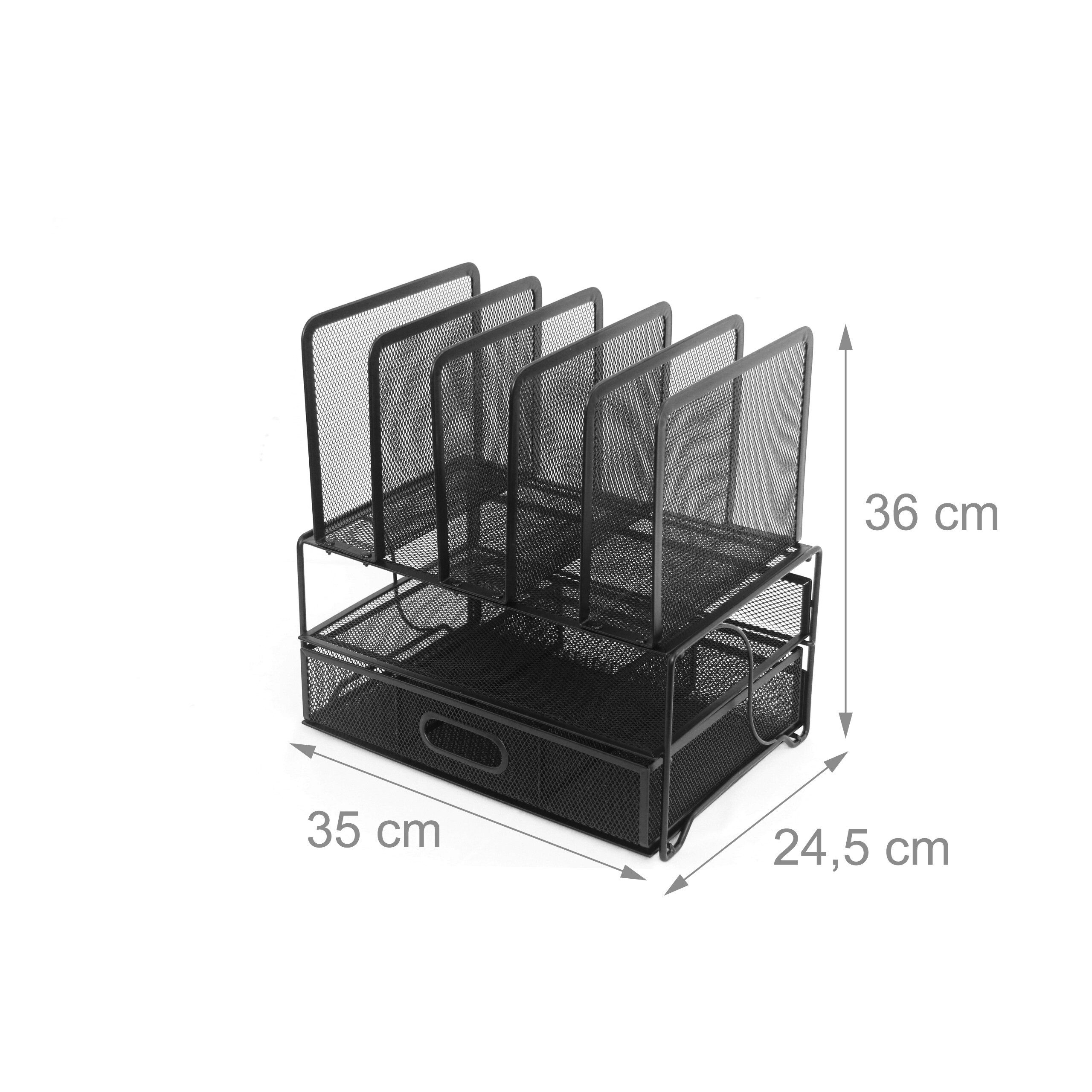 relaxdays Organizer Schreibtisch Organizer Schublade Ablagen (1 St), schwarz – Bild 4 von 5