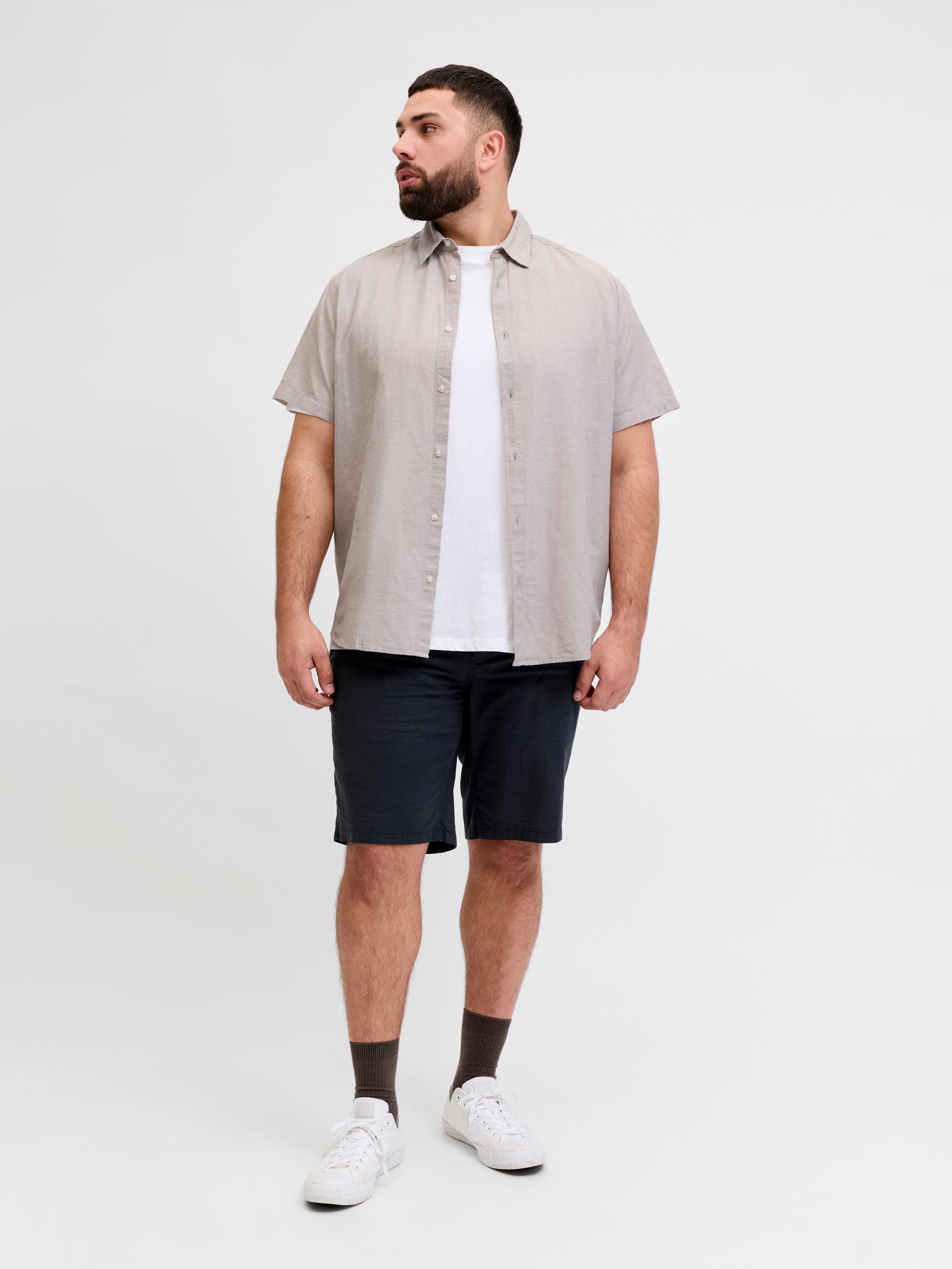 Jack & Jones PlusSize Kurzarmhemd JJEBREEZE LINEN BLEND SHIRT S/S SN PLS mit Leinen, regular fit – Bild 5 von 5