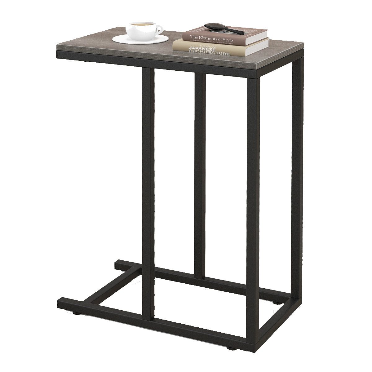 COSTWAY Beistelltisch, C-Form, Sofatisch mit Metallgestell, günstig online kaufen