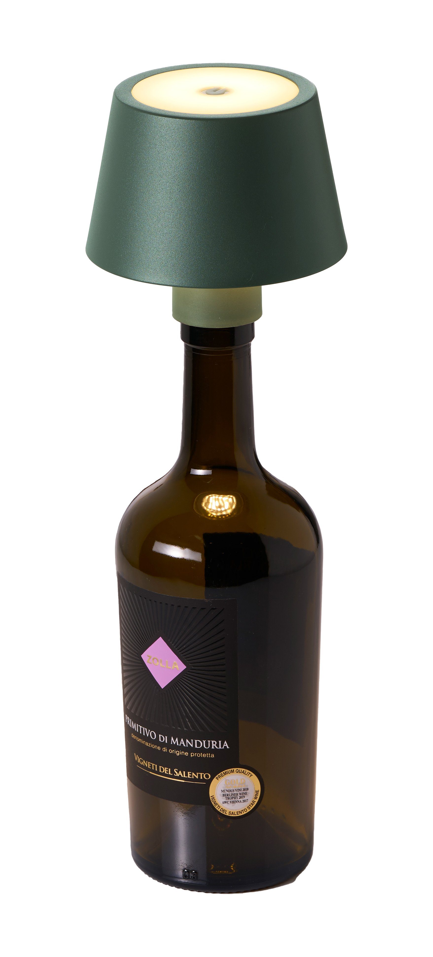 Northpoint Tischleuchte LED Akku Flaschenlampe Tischleuchte mit Touchsensor & Akku Dimmbar olivegrün
