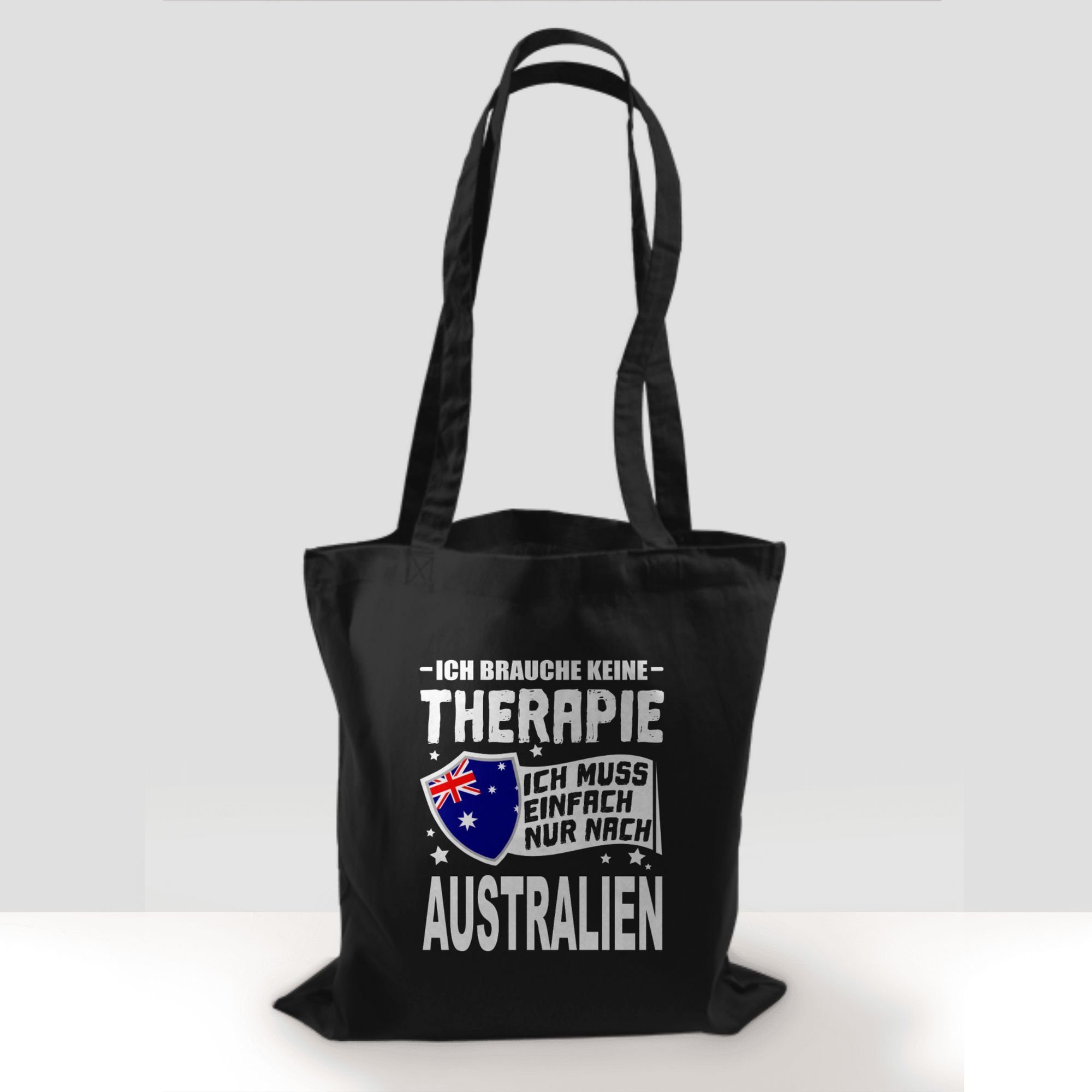 muss brauche nach Länder Ich 1 Ich einfach Wappen Shirtracer Australien Schwarz keine Therapie nur weiß, - Umhängetasche