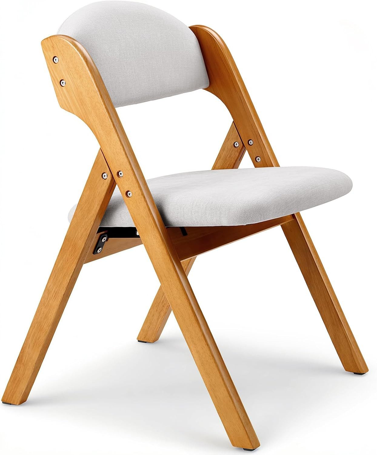 TLGREEN Klappstuhl Gepolsterter esszimmerstuhl aus Rubberwood, (Tragbare Sitzmöbel Montierter, 1 St), für Gäste, Küchen, Büros, Hochzeiten und Partys