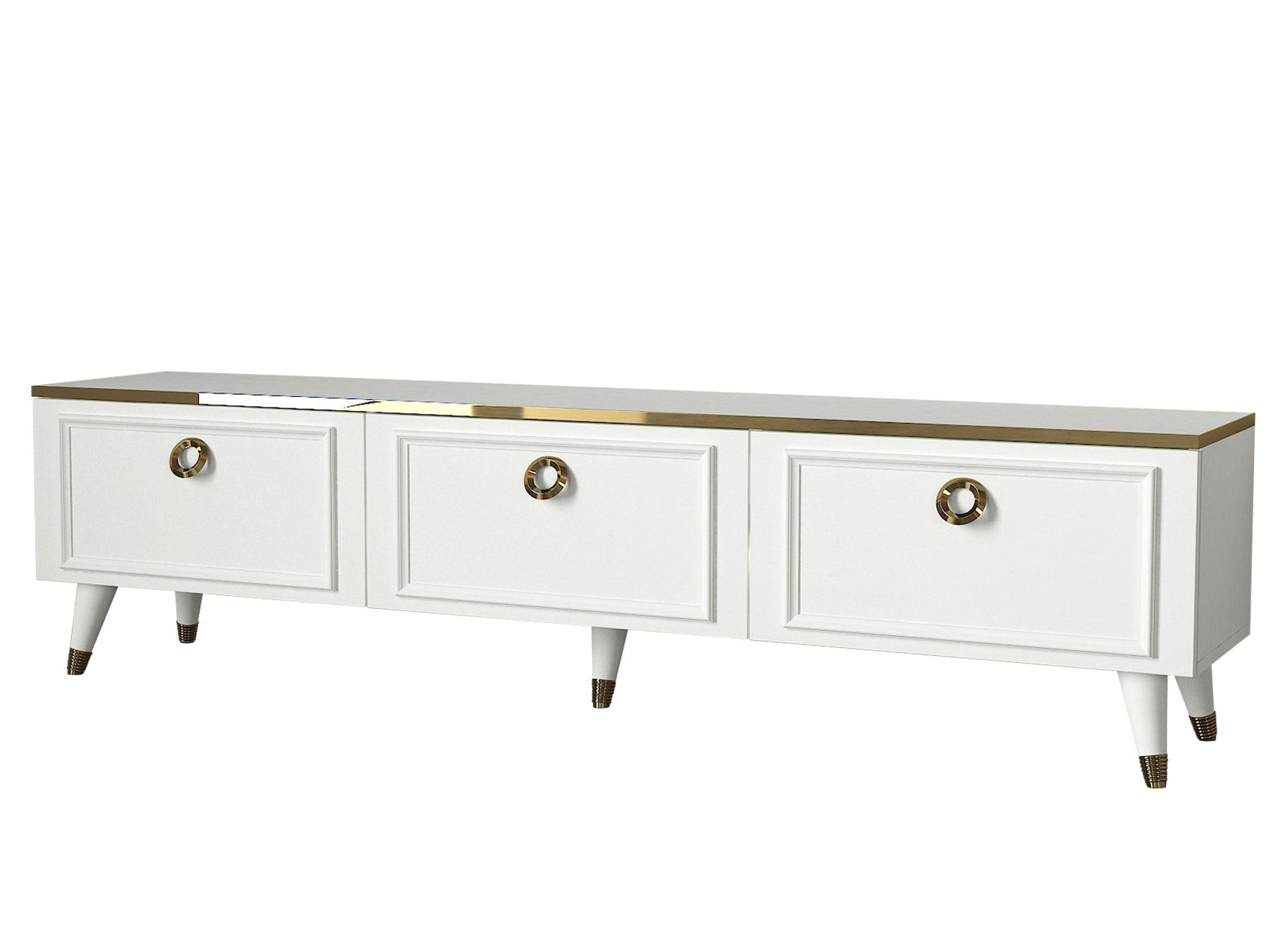 moebel17 Lowboard TV Lowboard Cornelia Weiß, Speziell angefertigte Türgriff günstig online kaufen