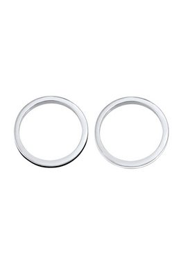Elli Ring-Set Bandring Basic Emaille 2er Set 925 Silber, Ring Set