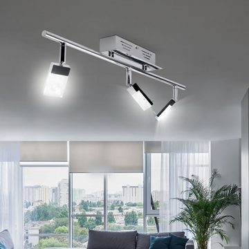 Brilliant LED Deckenleuchte, LED-Leuchtmittel fest verbaut, Warmweiß, LED Decken Leuchte chrom Wohn Zimmer Beleuchtung Spot Strahler Lampe