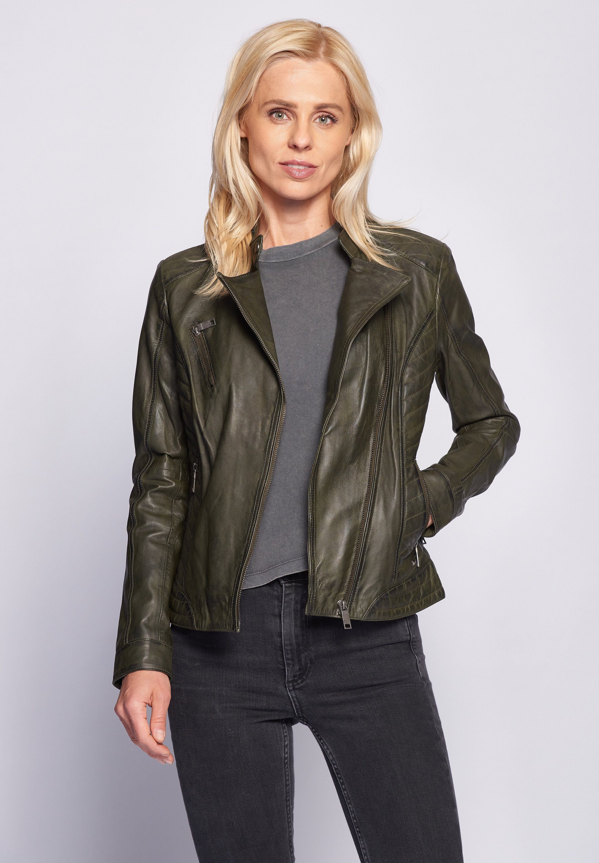 Maze Lederjacke Sally forest night | Übergangsjacken