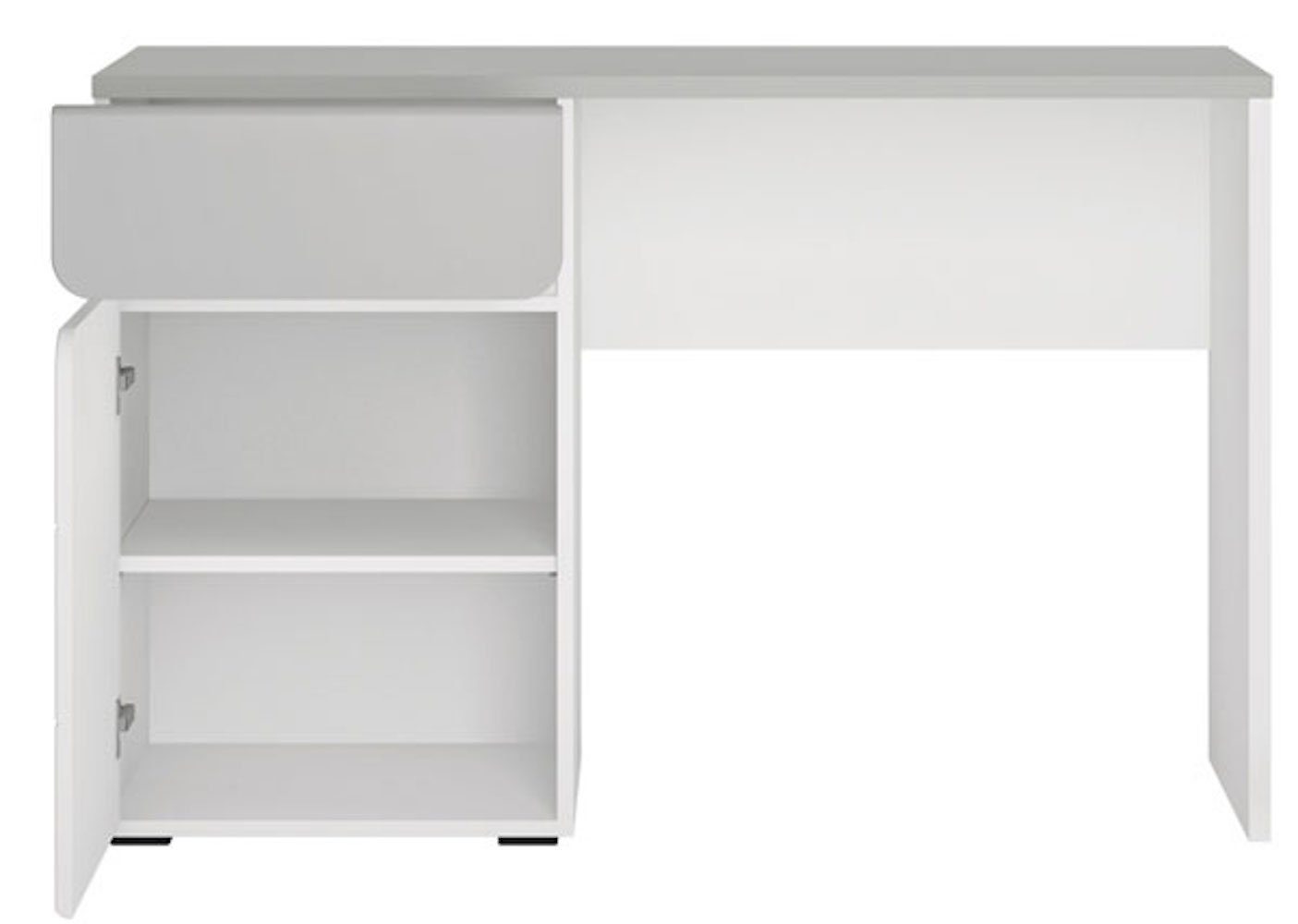grau Feldmann-Wohnen Hochglanz Schreibtisch weiß Albi, 118x54x77cm