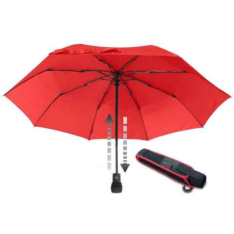 EuroSCHIRM® Taschenregenschirm light trek, kompakte Größe, mit Automatik und integriertem Kompass im Griff