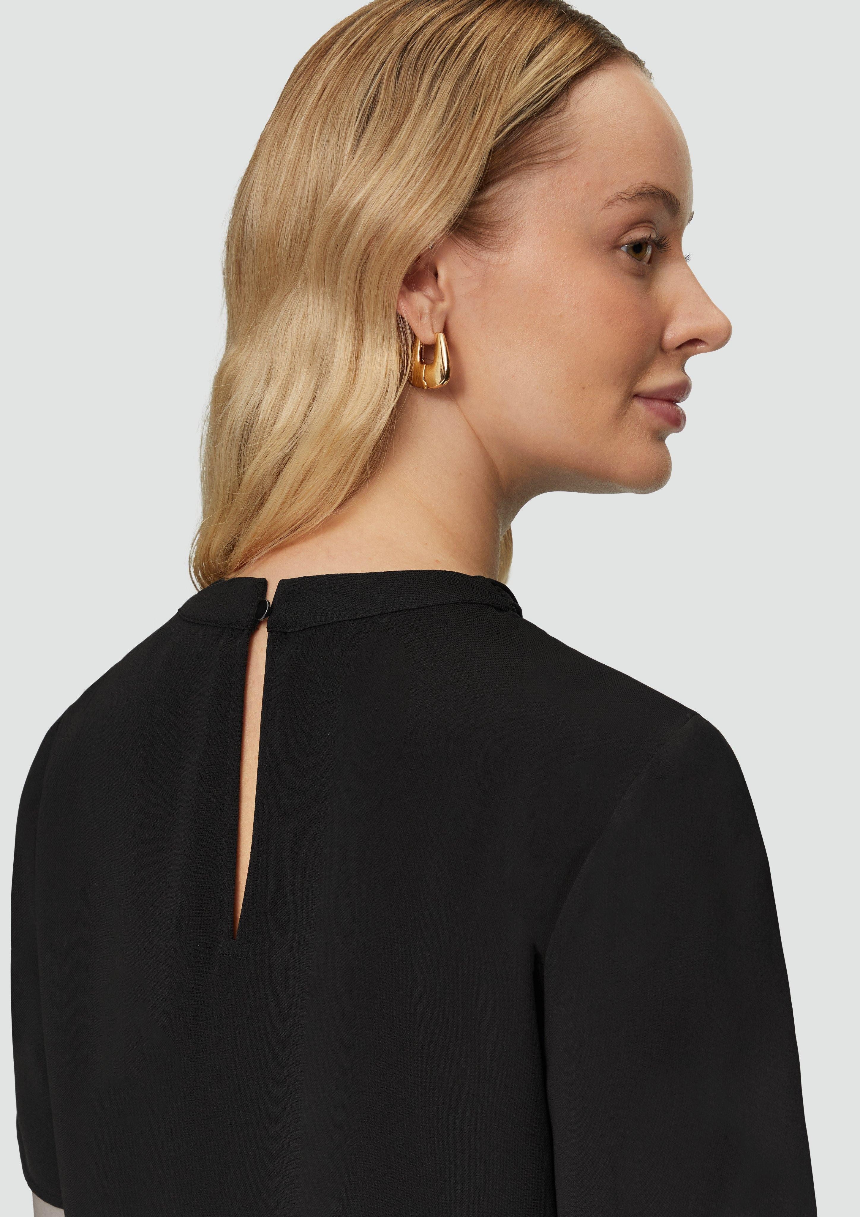 s.Oliver BLACK LABEL Kurzarmbluse Crêpebluse mit günstig online kaufen