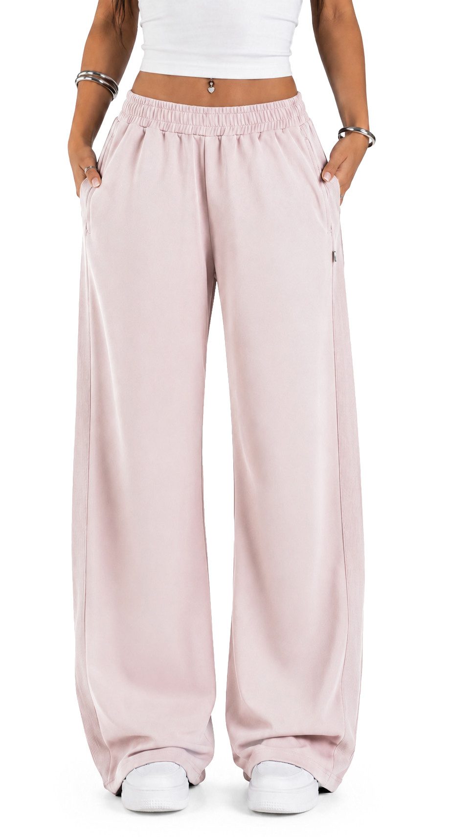Smilodox Jogginghose Jora, Loose Fit Damen, Trainingshose mit High-Waist & Wide-Leg weiches Material, weites Bein, Baggy Fit, Gym & Homewear