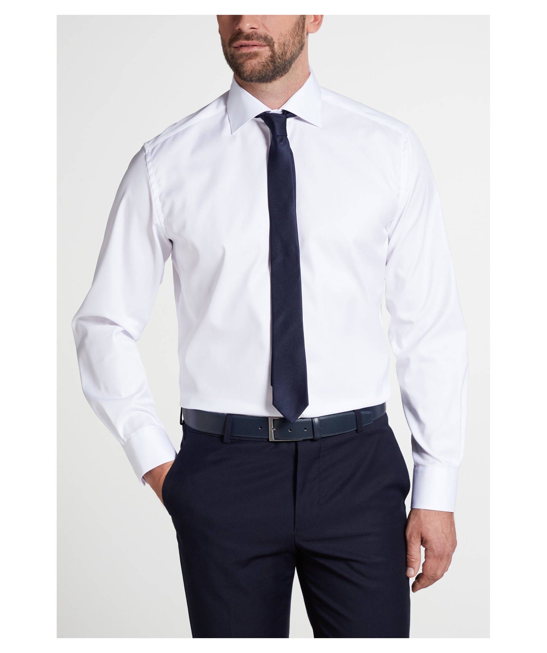 weiss Eterna Langarm Businesshemd Herren Hemd (1-tlg) Modern (10) Fit