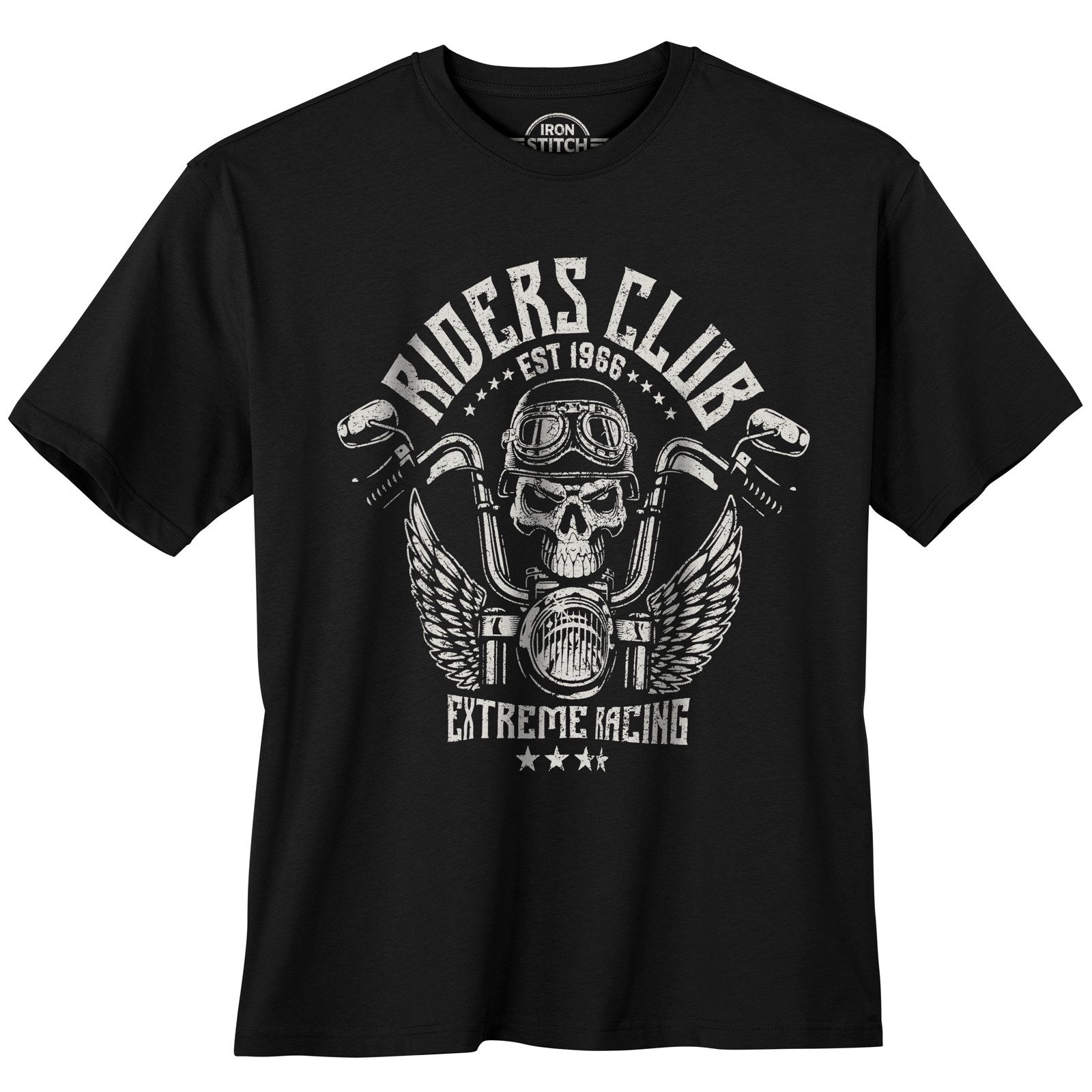 Iron Stitch Print-Shirt Iron Stitch Übergrößen T-Shirt schwarz Riders Club günstig online kaufen