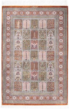 Orientteppich Perser - Ghom - 124 x 82 cm - mehrfarbig, morgenland, rechteckig, Höhe: 10 mm, Wohnzimmer, Handgeknüpft, Einzelstück mit Zertifikat