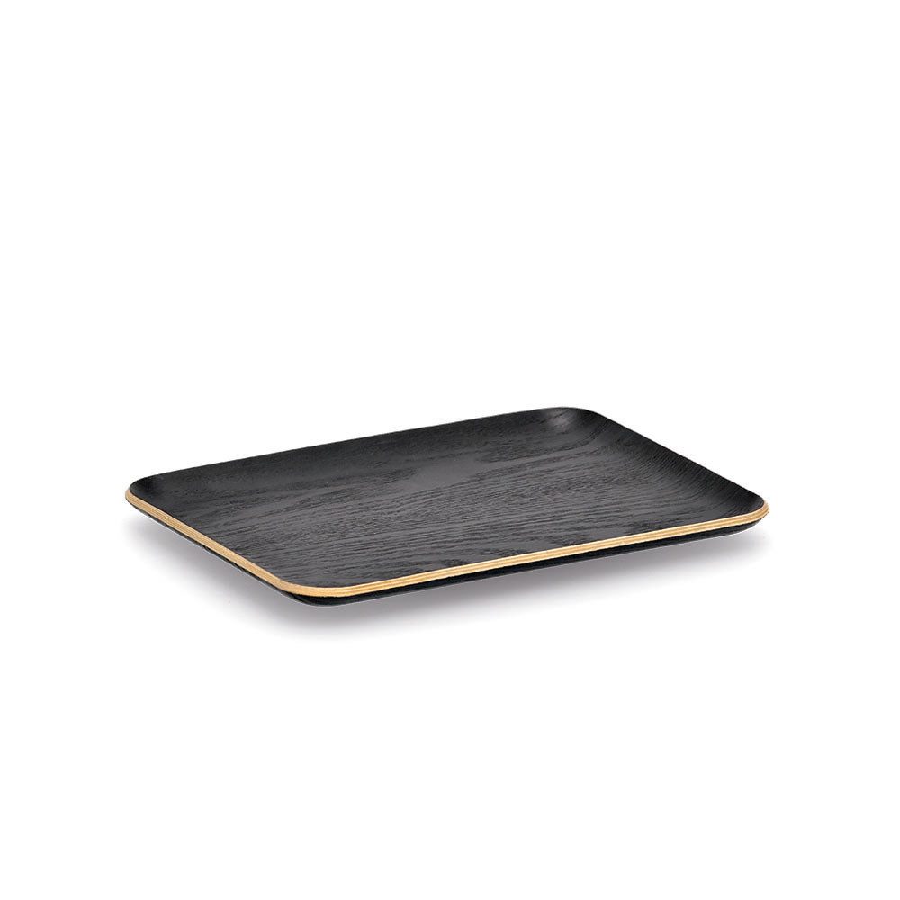 Zeller Present Schneidebrett Serviertablett, Holzlaminat / Furnierholz, Holz/Wengefurnier, schwarz, ca. 27 x 20 x 1,5 cm
