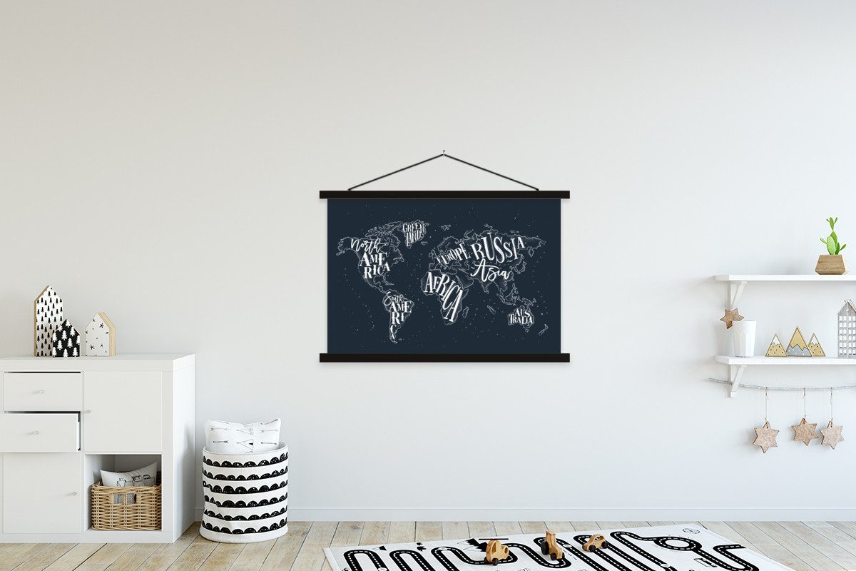 MuchoWow Poster Weltkarte - Schwarz - günstig online kaufen