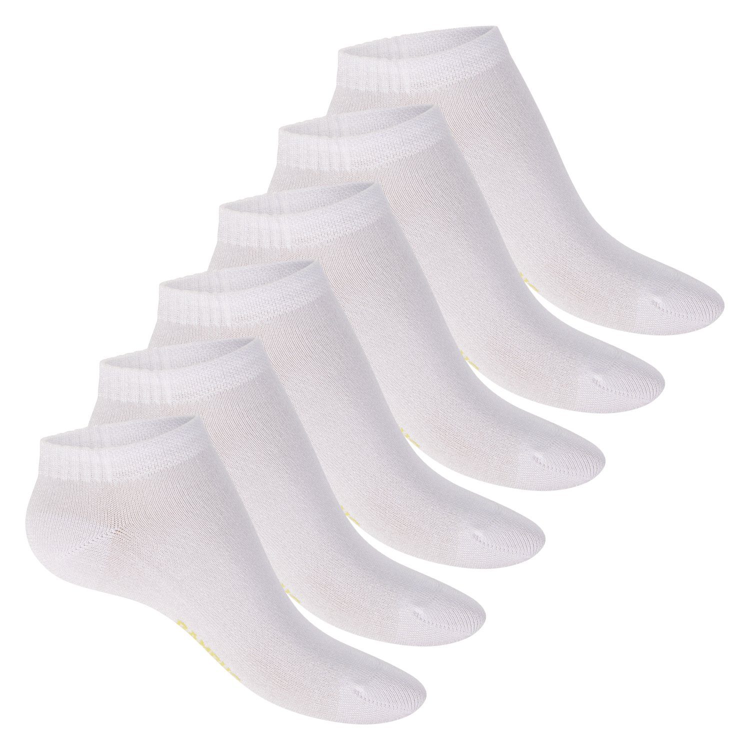 Bambus Sneaker Footstar Nachhaltige Kurzsocken (6 Paar), Damen Weiss Viskose Socken