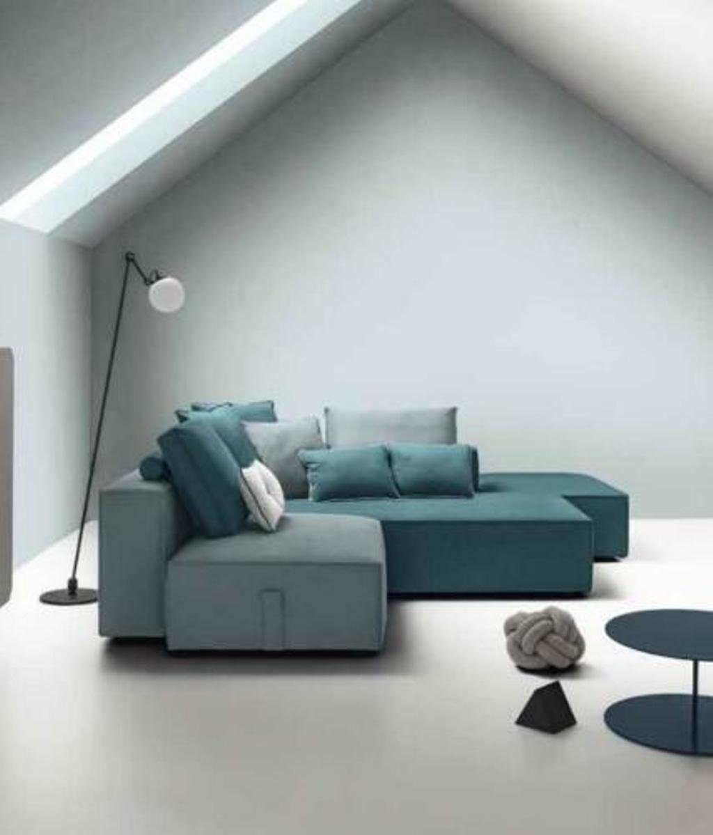 Set Wohnraum Couch Designer Ecke Sofa Ecksofa, JVmoebel L-Form gepolstert Hocker