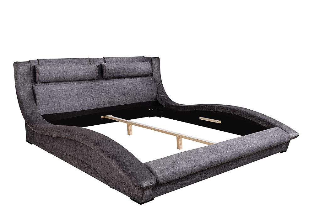 riess-ambiente Polsterbett SWING 180x200cm grau - Samt, Seidenstoff, geschw günstig online kaufen