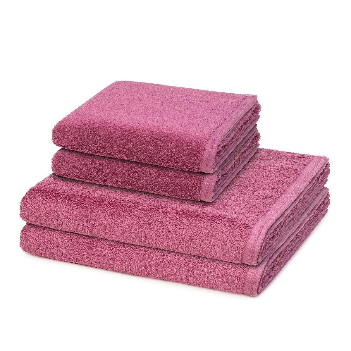 Vossen Handtuch Set Vegan Life, Frottee (Spar-Set, 4-St), 2 X Handtuch 2 X Duschtuch im Set - Baumwolle - Saugstark