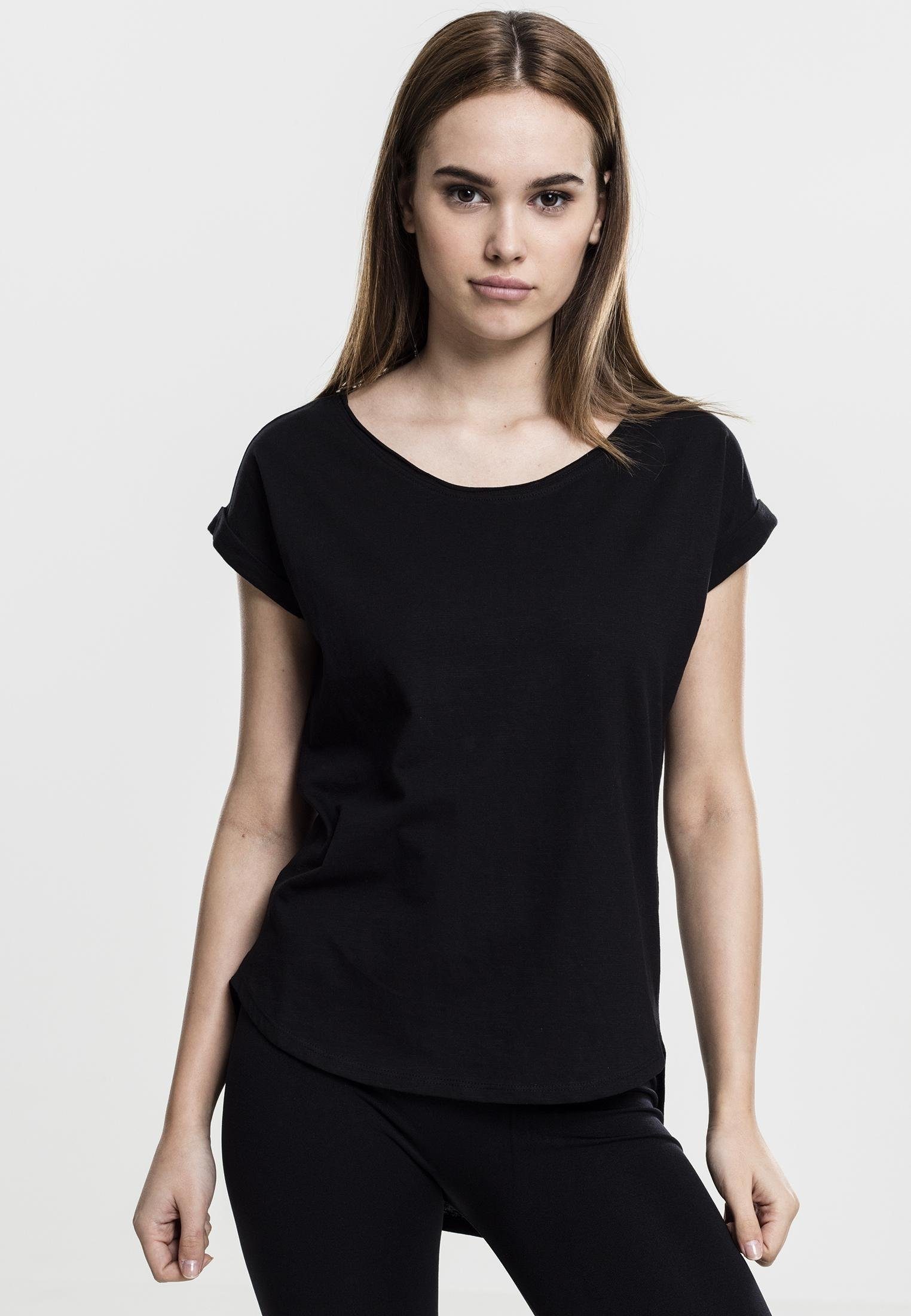 V-Shirt Ladies Long Back Shaped Slub Tee XS bis XL