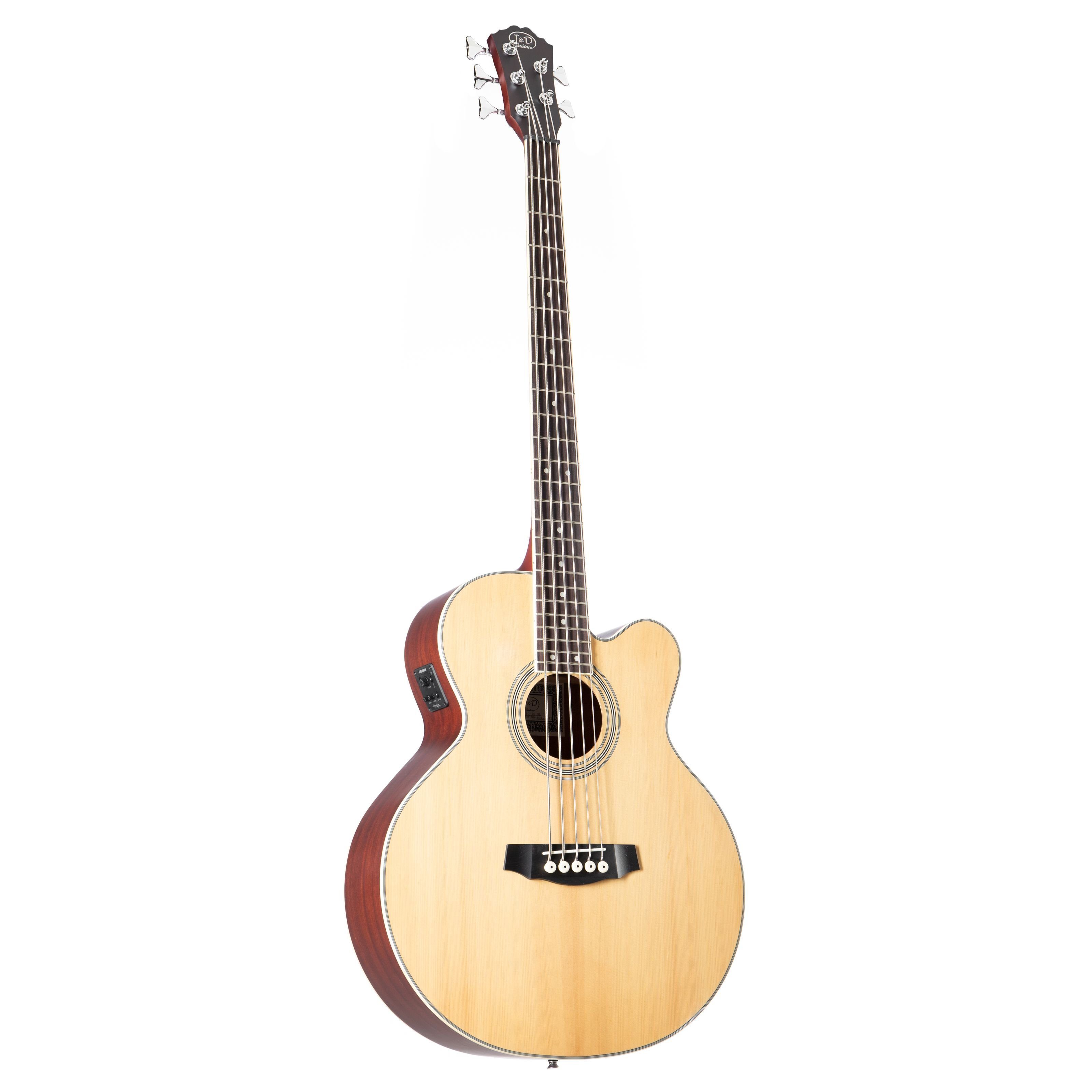 J & D Akustik-Bass, ABG-5c Natural, Акустические басы, 5-Saiter Акустические басы, ABG-5c Natural, Akustikbass Gitarre, Naturholz Finish