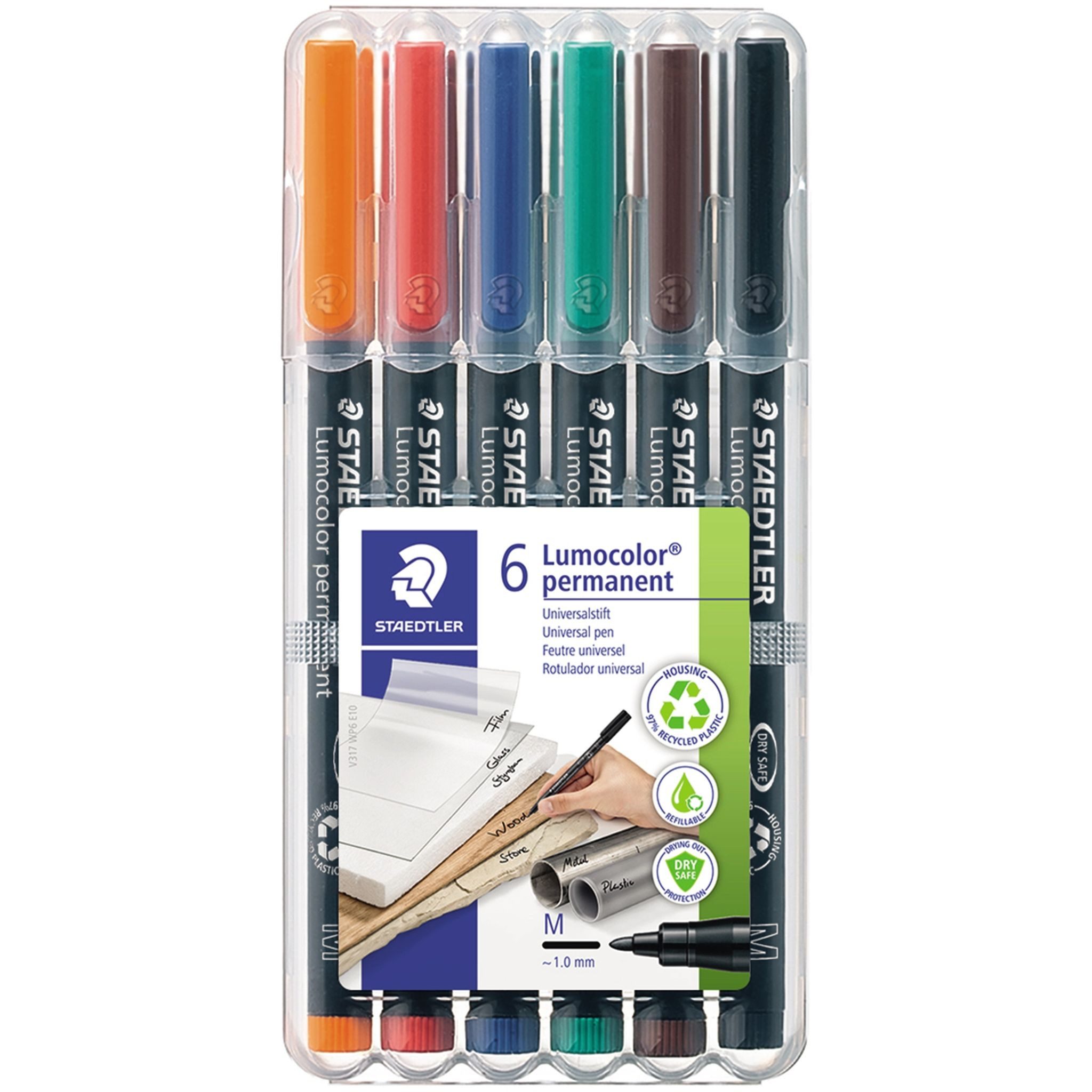 STAEDTLER Folienstift Staedtler Folienstift Lumocolor perm.M 6 ST