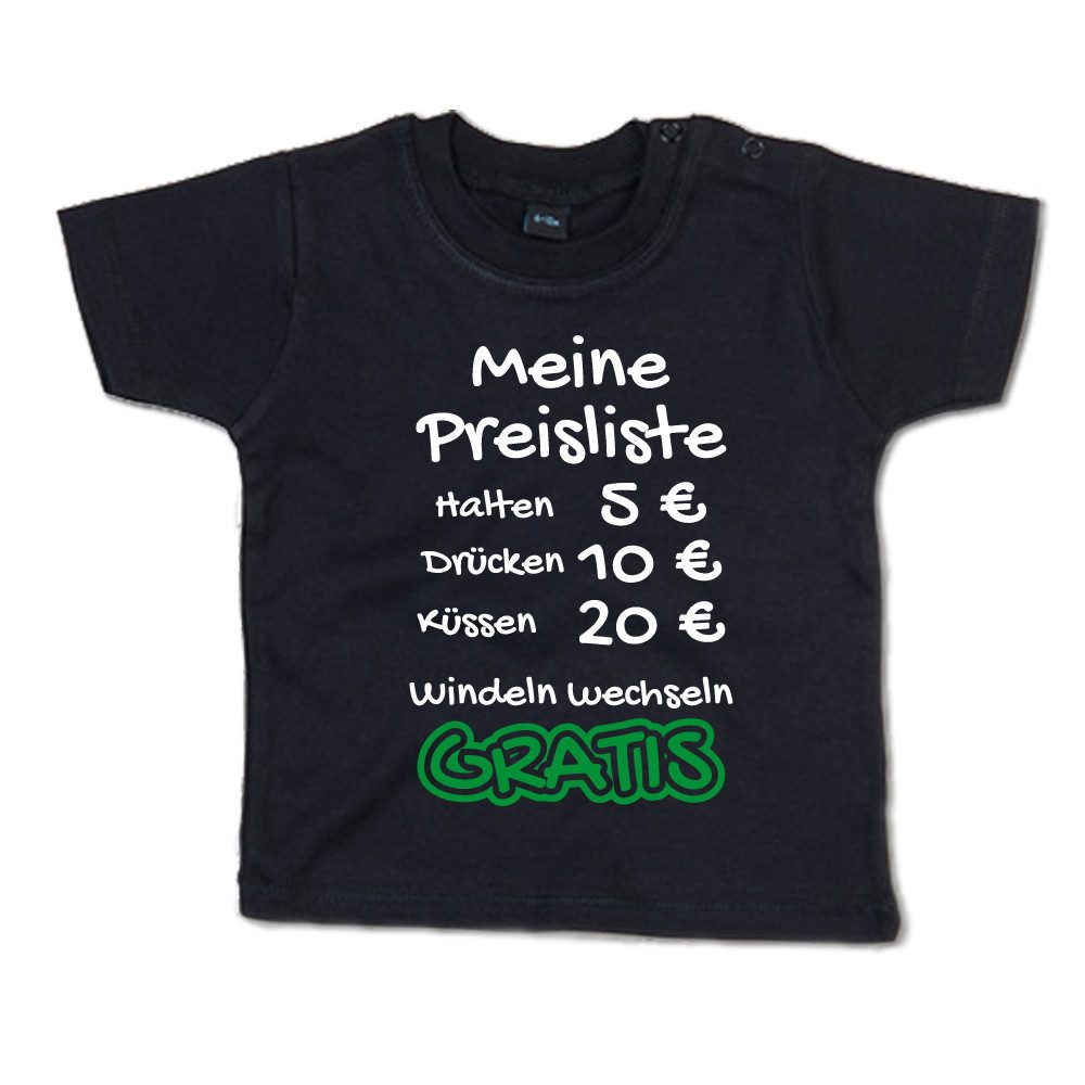 T-Shirt Meine Preisliste – Halten, Drücken, Küssen, Windeln wechseln