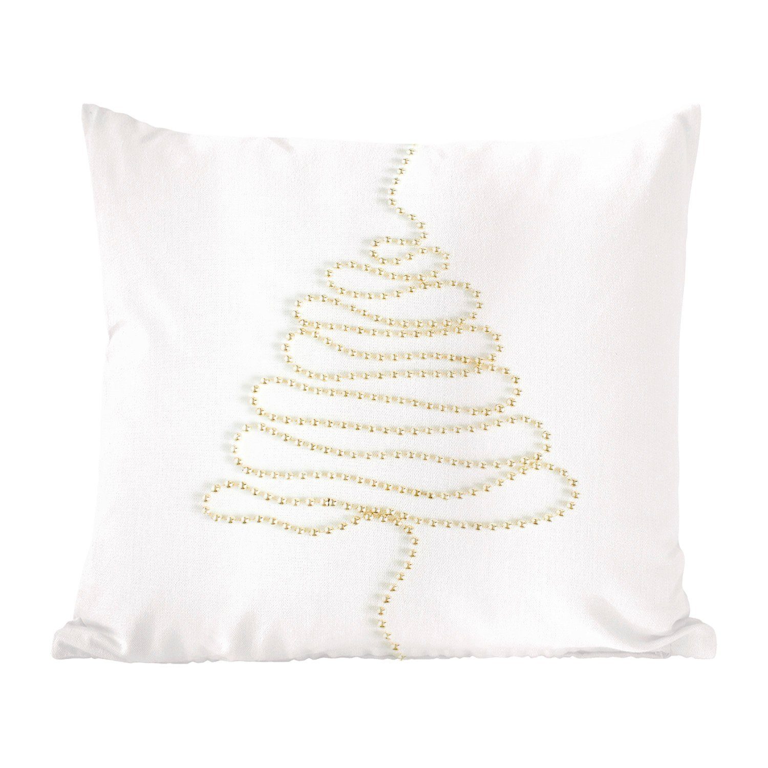 - Weihnachten - Sofakissen Deko, Baum - mit Schlafzimmer, Zierkissen Perlen, Füllung MuchoWow Winter Wohzimmer, Dekokissen für