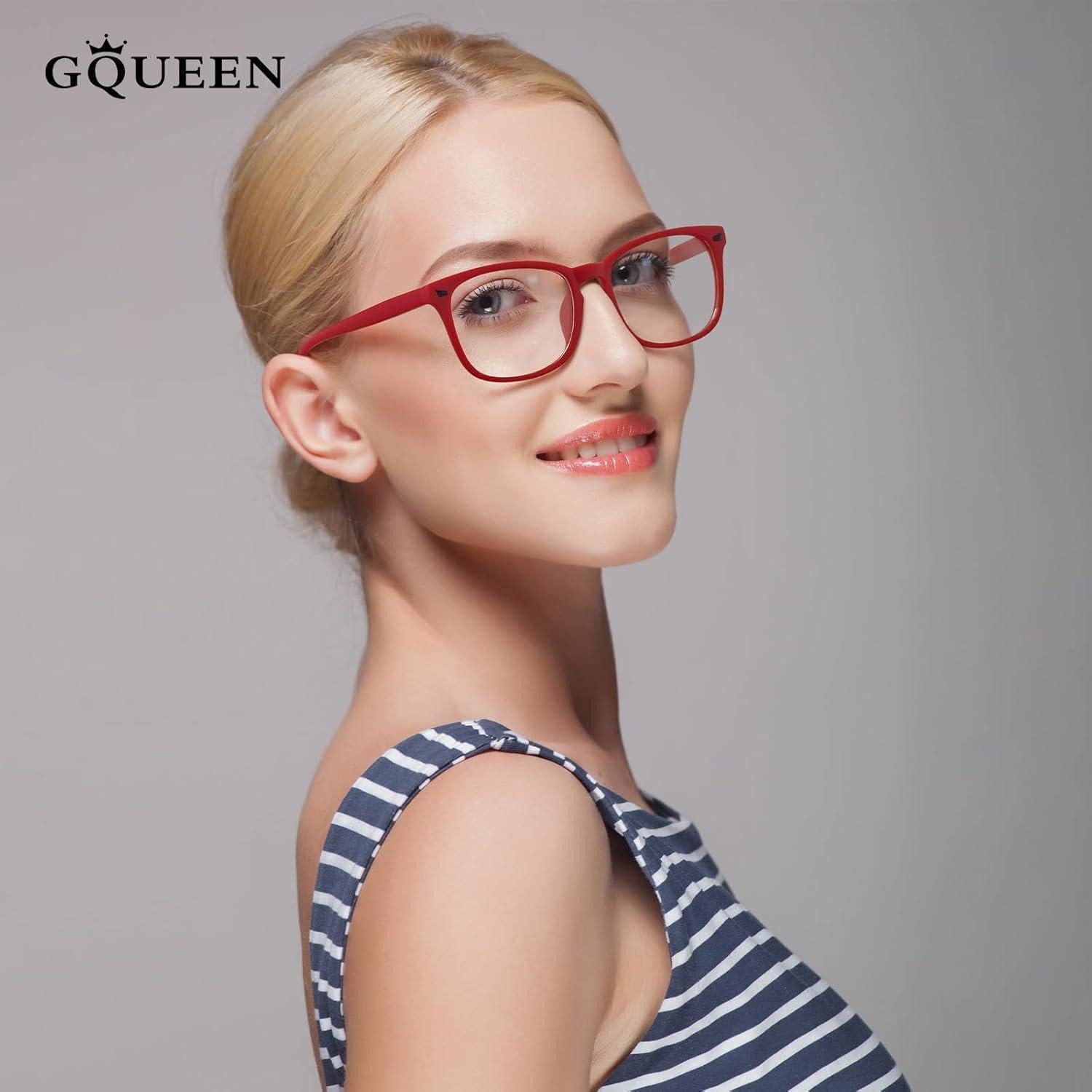 LuxusKollektion Sonnenbrille Hornbrille Nerdbrille Damen Herren ohne Stärke UV400 1 Mattrot