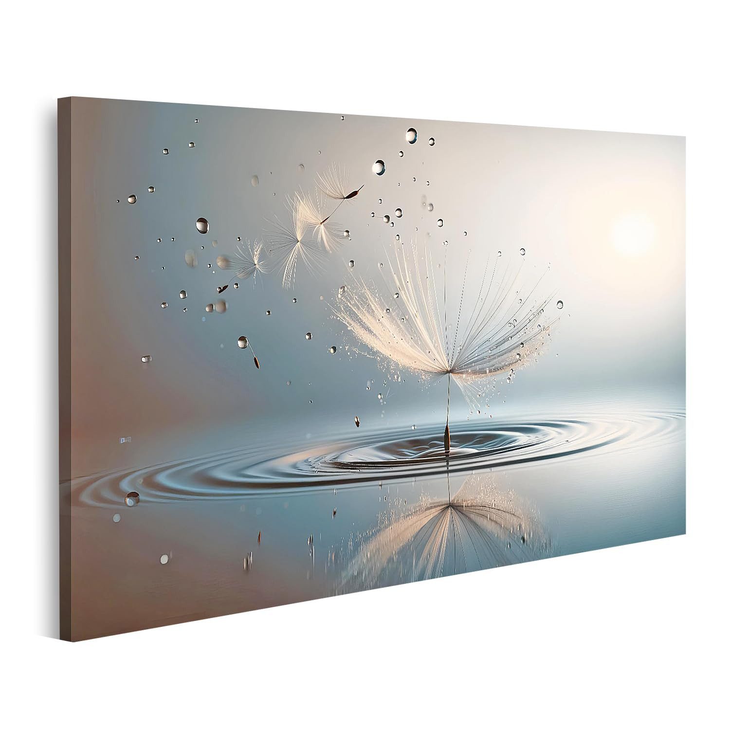 islandburner Leinwandbild Pusteblume Wassertropfen Spiegelung Ruhe Harmonie Naturbild