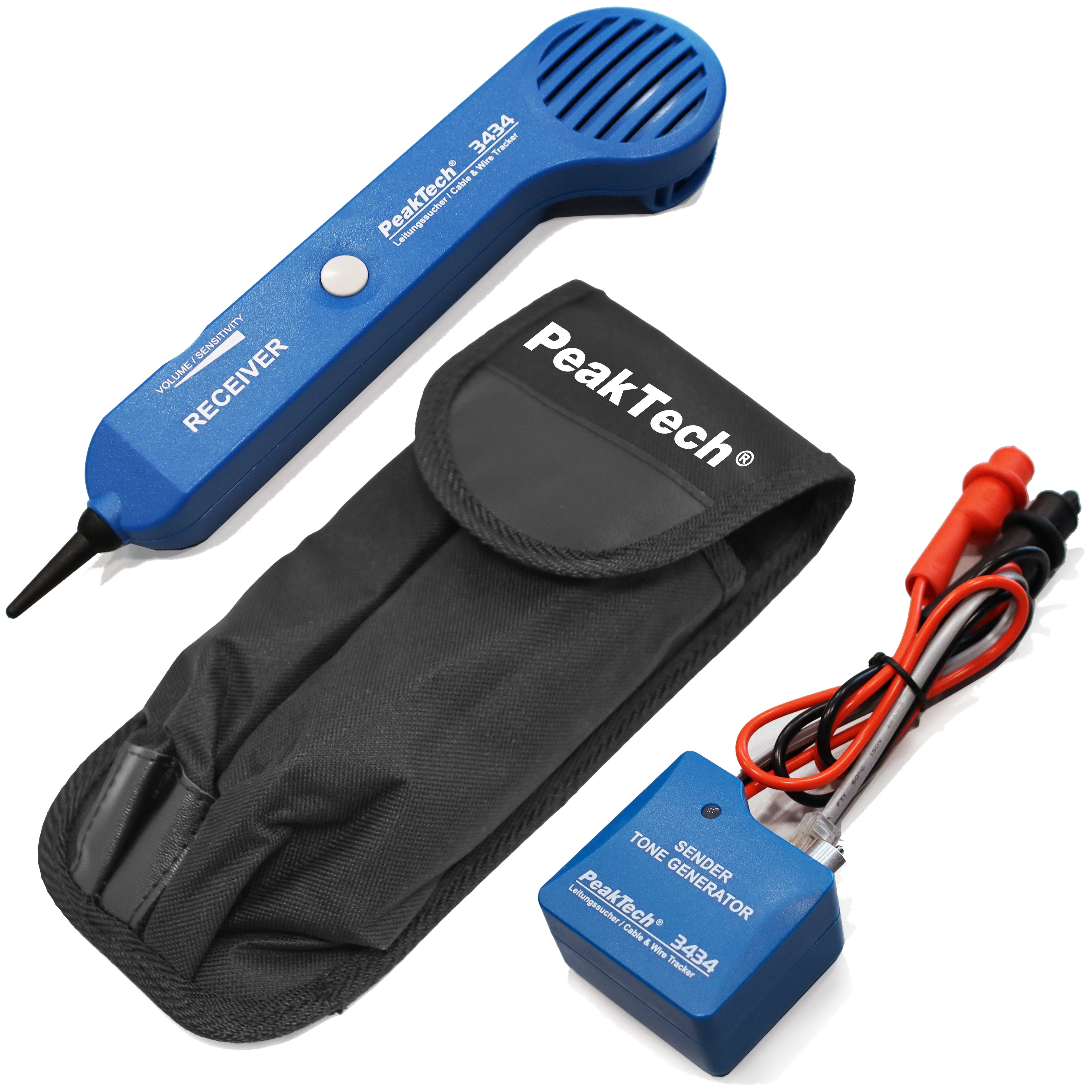 Leitungsortungsgerät PeakTech P 3434: Leitungssuchgerät / Stromkreisdetektor