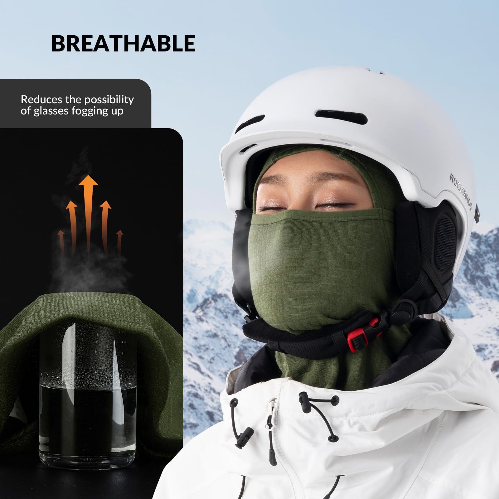 ROCKBROS Sturmhaube Warme Winddichte Atmungsaktive Sturmmaske Damen/Herren (1-St) Gesichtsmaske für Outdoor Sports Skifahren, Radfahren