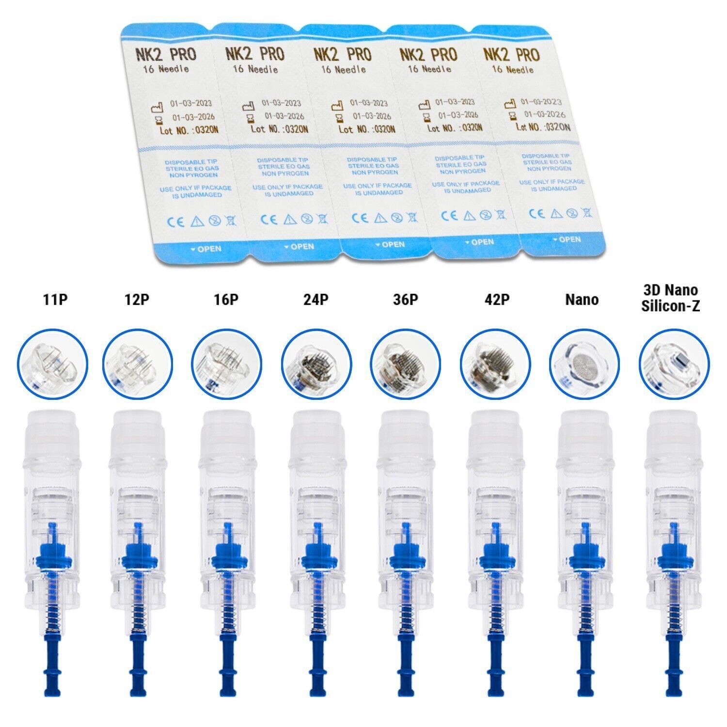 P-Beauty Cosmetic Accessories Dermaroller Derma Pen Microneedling Gerät Nadeln Nadelpatronen F8S