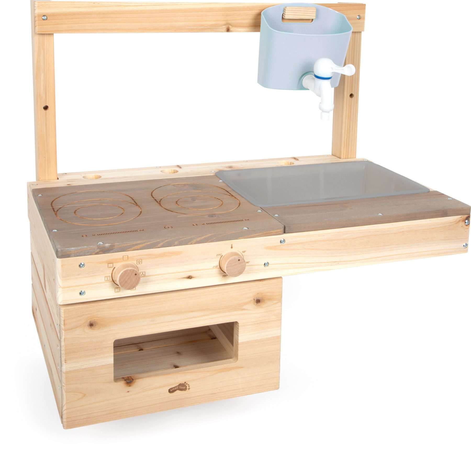 Small Foot Outdoor-Spielküche Matschküche zum Hängen Holz, Kunststoff