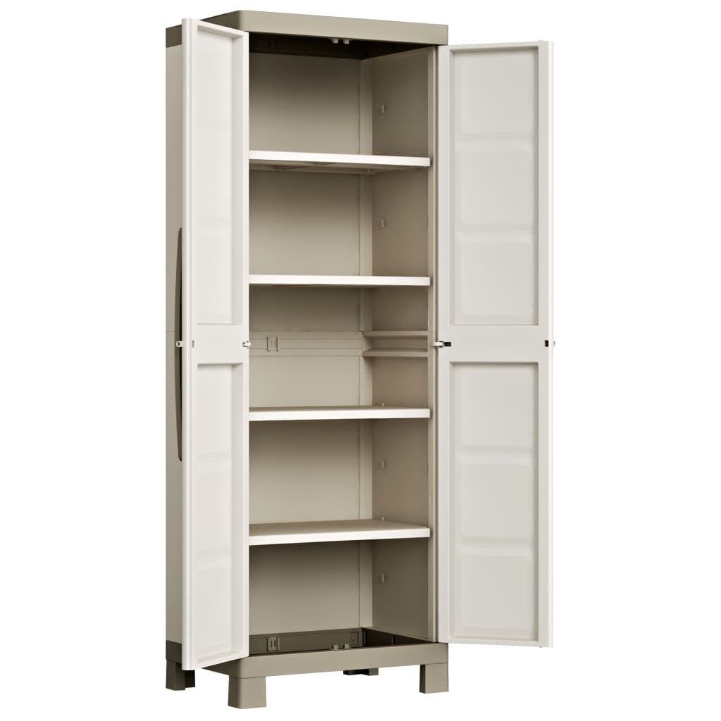 Keter Fächerschrank Lagerschrank mit Einlegeböden Excellence Beige und Taup günstig online kaufen
