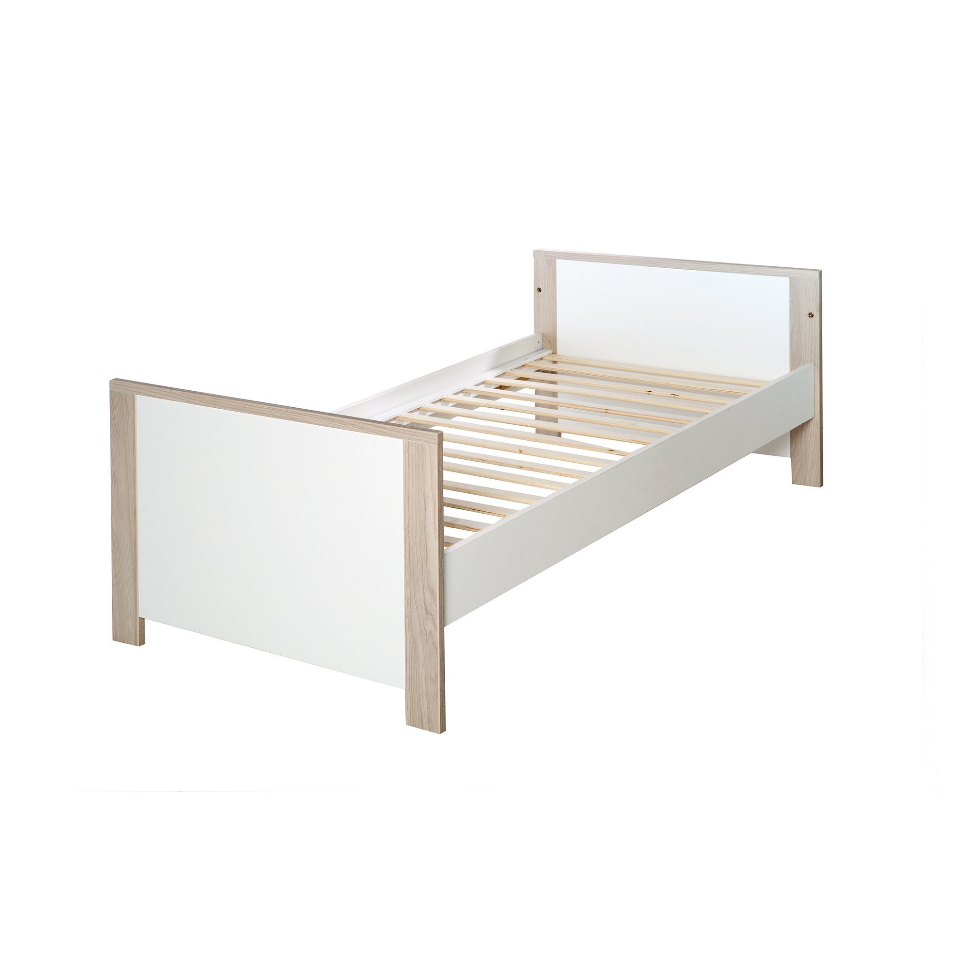 roba® Babybett Olaf, Gitterbett höhenverstellbar, umbaubar, mitwachsend - Holzdekor
