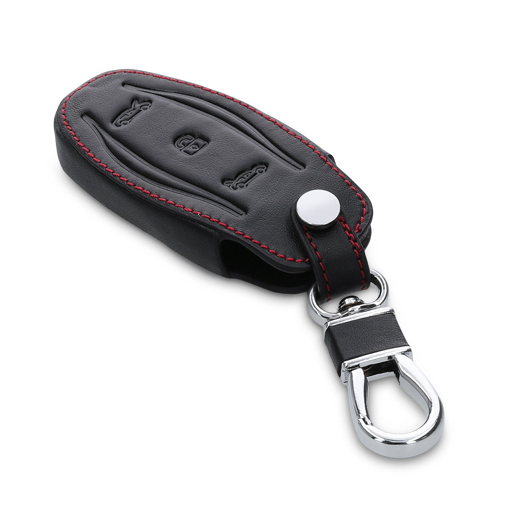 kwmobile Schlüsseltasche Autoschlüssel Kunstleder Schwarz S Model Autoschlüssel, Cover Schlüssel Schlüsselhülle für Hülle Case Tesla