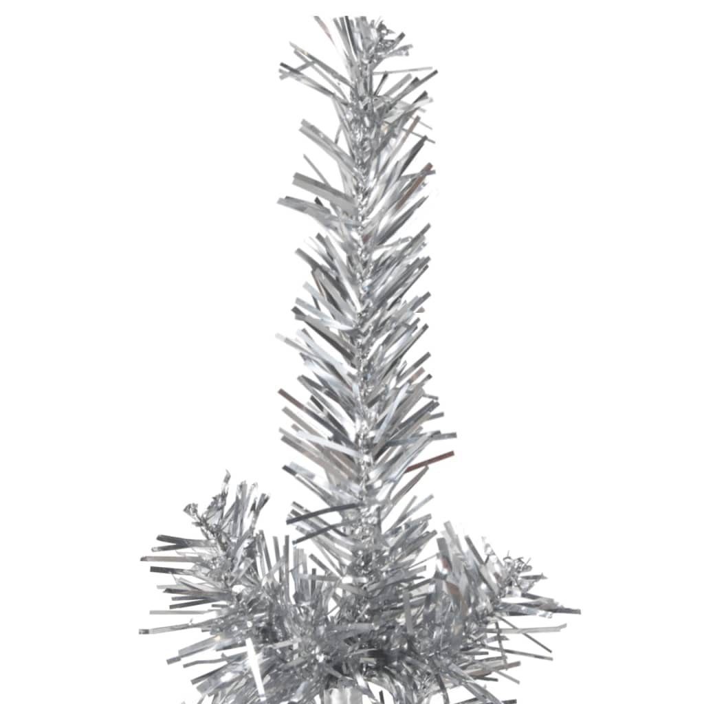 Halb-Weihnachtsbaum 210 Weihnachtsbaum furnicato Silbern cm Ständer Künstlicher Künstlicher Schlank