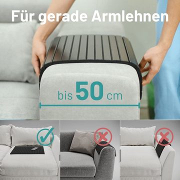 D&D Living Tablett Sofatablett XL, 50 x 35 cm, Holz, Couch Ablage flexibel für Armlehne