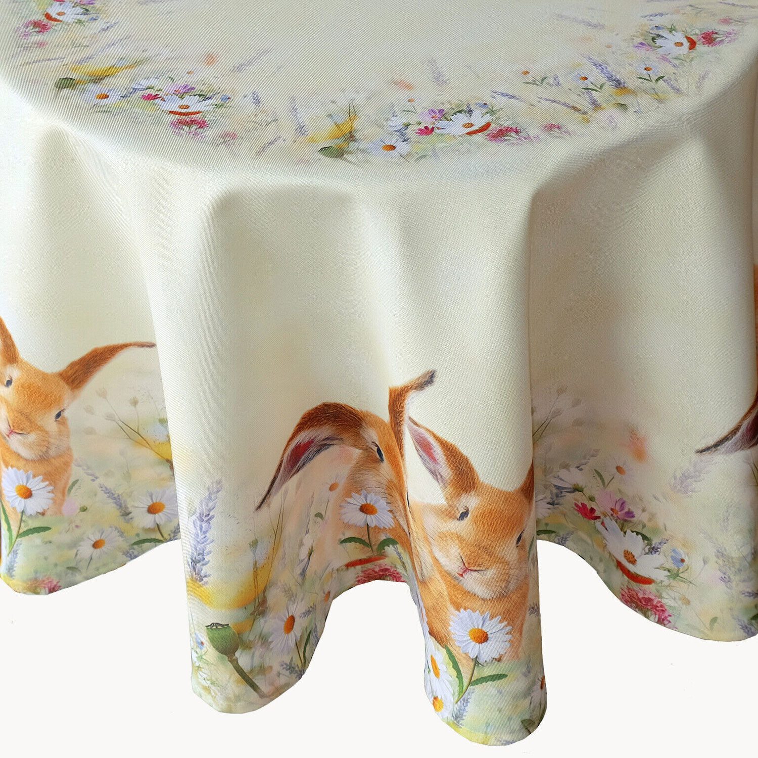 texpot Tischdecke Druck Osterhasen Wiese Ostern günstig online kaufen