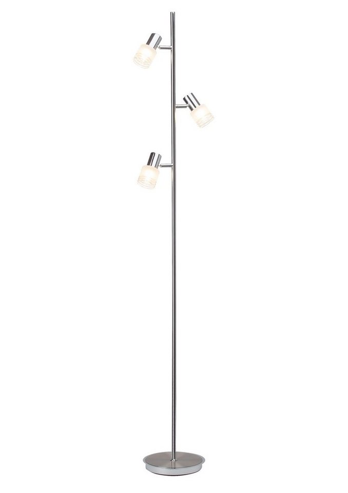 Brilliant Stehlampe Lea, 2700K, Lampe Lea LED Standleuchte 3flg eisen/chrom  3x LED-D45, E14, 4W LED-