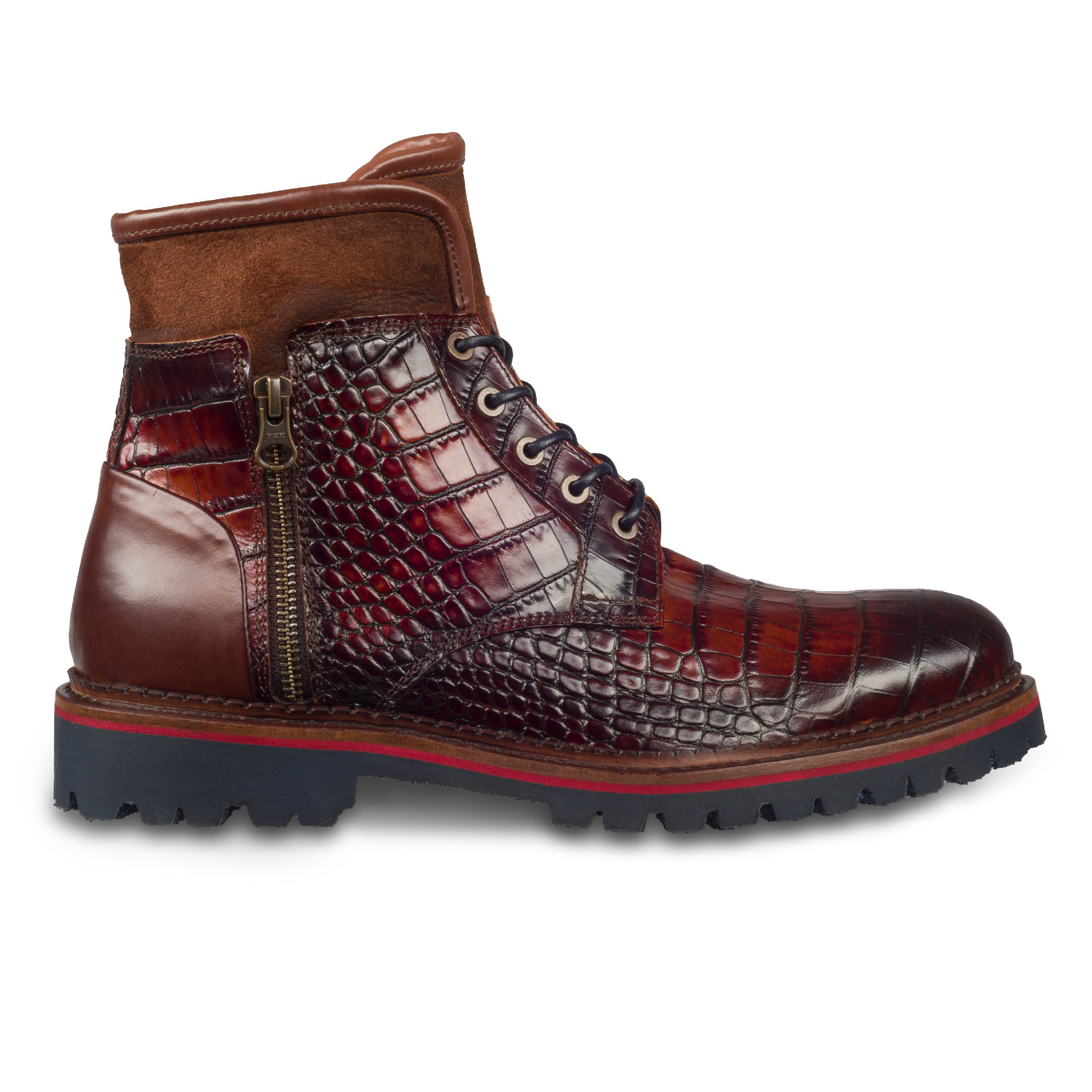 Lorenzi Lorenzi Herren Schnürboots braun/rot, Lammfell, günstig online kaufen