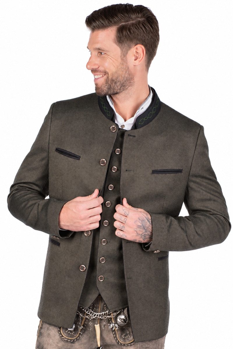 Gebr. Weis menswear Trachtenjanker Janker - ROSENHEIM - grün melange